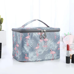 Bolsa de maquillaje portátil e impermeable para mujer, organizador de artículos de tocador de alta capacidad, estuche de cosméticos con cremallera, bolsa de belleza para viajes