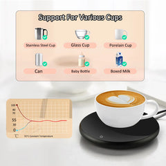 Calentador de tazas USB, calentador de tazas para café, té, posavasos termostático, calentador de tazas USB para leche, té y café, para oficina y hogar.