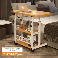 Small Desk for Laptop Small Space Portable Desk Living Room Sofa Bedroom Bedside with Storage Home Office Desk Adjustable Height Desk Removable Home Office Desk Furniture Size 32 * 16 inches White A