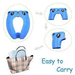 Asiento de entrenamiento para ir al baño con almohadillas de silicona antideslizantes, plegable y portátil, para niños pequeños, funda para inodoro y viaje.