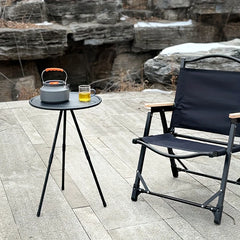 Mesa redonda portátil para acampar, pequeña, ultraligera, plegable, con patas ajustables, para picnic en interiores y exteriores.