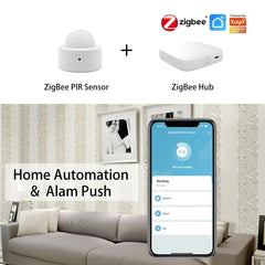 Sensor de movimiento ZigBee PIR IR Automatización Detector infrarrojo de cuerpo humano Seguridad inalámbrica Mini Tuya Smart Life Home Compatible con Alexa