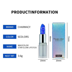 CHARMACY Magicolor Star Glow Labial, Labial Metálico Brillante, Bálsamo Labial Hidratante de Larga Duración, Maquillaje Labial Suave que Cambia de Color con la Temperatura para Mujeres, FRUTA DE VERANO