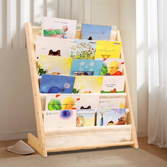 Estantería de madera de 6 niveles para libros infantiles, organizador de libros, lienzo para dormitorio infantil, ahorra espacio.