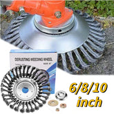 Fortuna 6/8/10 Inch Anti-Rusting Weed Brush Cutter Head Lawn Mower, Universal Unbreakable Wired Trimmer Blade, Weed Trimmer Eater Head with Adapter Kits for Moss Grass Rust RemovalDisc Garden Trimmer Heads for Weed Cutter Eater