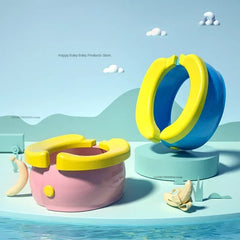 Orinal portátil para niños, asiento de entrenamiento plegable para viajes, para exteriores e interiores, fácil de limpiar, incluye 20 bolsas de basura.