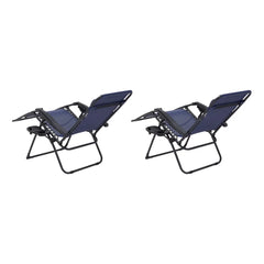 Sillones reclinables de gravedad cero para exteriores, ajustables, de malla de acero, plegables, para piscina, playa, camping, con almohadas y bandeja para tazas.