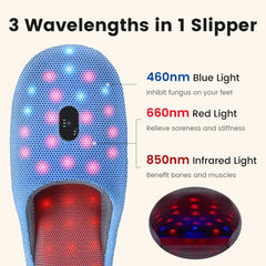 Light Therapy Plus Foot Massaging Rechargeable Wireless Infrared LED Red Light 460nm & 660nm & 850nm Slippers