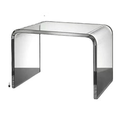 Mesa de vidrio acrílico transparente para sala de estar, sofá, mesa auxiliar pequeña, mesa de centro, taburete para sofá familiar, taburete para cambiar zapatos, taburete para inodoro