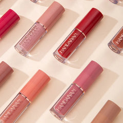 Lápiz labial líquido mate/brillo labial, transparente, resistente al agua, de larga duración, 12 unidades por caja