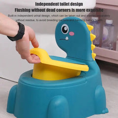 Orinal para bebé con asiento de entrenamiento para inodoro con diseño de dinosaurio de dibujos animados, orinal especial para niños, urinarios para bebés, artículos de aseo para niños y niñas.