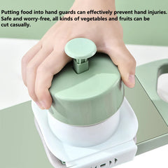 Cortador de verduras manual multifuncional de acero inoxidable 6 en 1, seguro