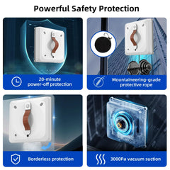 MORH M7 Limpiador de ventanas eléctrico con rociador de agua doble, control de aplicación, memoria inteligente, succión de alto vacío, robot limpiador de ventanas, paredes y vidrios para el hogar, robot limpiador de ventanas Winbot W1 Pro.