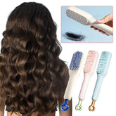 Massions Retractable Comb Self-cleaning Hair Brush Anti-static Massage Comb For Women Smooth Hair Self Cleaning Hair Brush