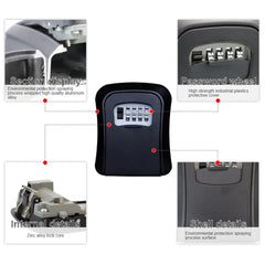 Cerradura de combinación para llaves, resistente al agua, para pared, con 4 dígitos y contraseñas, para guardar 5 llaves, fácil de instalar en casa o en la oficina.