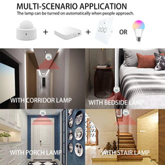 Sensor de movimiento ZigBee PIR IR Automatización Detector infrarrojo de cuerpo humano Seguridad inalámbrica Mini Tuya Smart Life Home Compatible con Alexa
