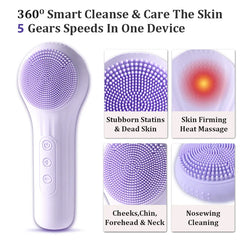 Cepillo de limpieza facial NågraCoola CLIE, limpiador, exfoliante y masajeador, cepillo de limpieza facial eléctrico sónico impermeable para hombres y mujeres, cepillo de limpieza facial eléctrico exfoliante recargable.