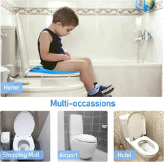 Asiento de entrenamiento para ir al baño con almohadillas de silicona antideslizantes, plegable y portátil, para niños pequeños, funda para inodoro y viaje.