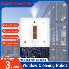 MORH M7 Limpiador de ventanas eléctrico con rociador de agua doble, control de aplicación, memoria inteligente, succión de alto vacío, robot limpiador de ventanas, paredes y vidrios para el hogar, robot limpiador de ventanas Winbot W1 Pro.
