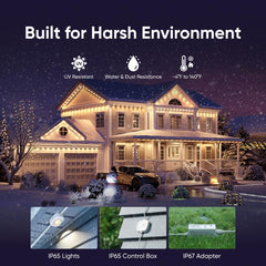 15m/30m/60m Smart Outdoor Eave Lights with App & Remote – Waterproof Permanent LED String Lights for Home, Garden & Festive Decor