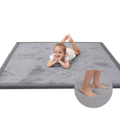 1.3in/2cm Thick Memory Foam Carpet – Soft Velvet Non-Slip Floor Rug for Living Room & Kids Play Area | Minimalist Plush Playpen Mat