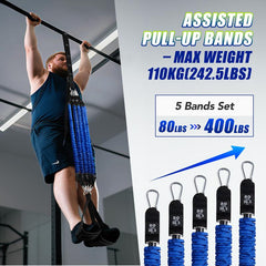 Pull-Up Assistance Resistance Bands Set – Strength Training, Chin-Up Support & Full Body Workout Stretch Bands for Men & Women