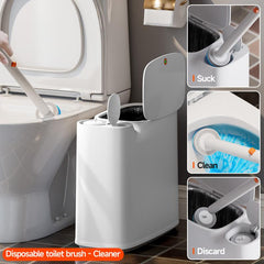 Disposable Toilet Brush Cleaning Kit with Long Handle & Replacement Heads – 360° Deep Cleaning WC Brush Set with Wall Mount Holder