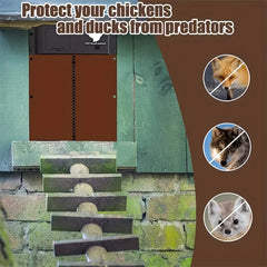 Smart Automatic Chicken Coop Door Opener – Battery Operated, Light Sensor Controlled, Waterproof ABS Design for Chickens, Ducks & Small Pets