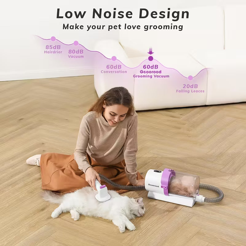 GEOOROOD PET 4-in-1 Dog Grooming Vacuum Kit