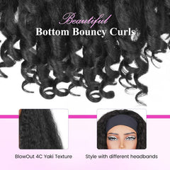 X-TRESS Afro Curly V Part Wig – Bouncy Synthetic Kinky Straight Half Wig | Glueless Clip-In Hair for Women | Natural Blend, No Leave-Out Required