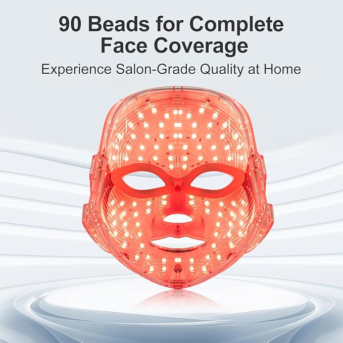 Máscara facial LED recargable de 7 colores para terapia de luz, máscara facial LED para terapia de luz en casa, máscara de terapia de luz azul y roja para rostro, dispositivos faciales
