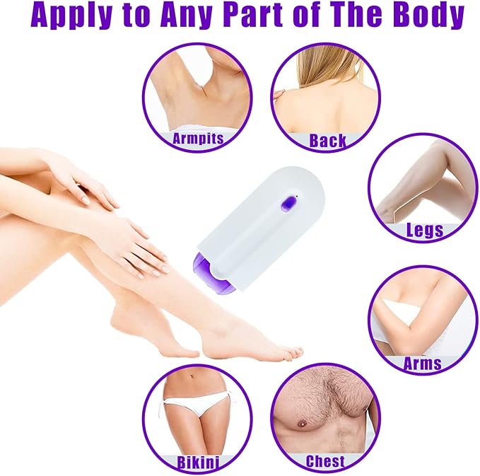 Depiladora portátil e indolora de tacto suave y sedoso, recargable, ideal para cualquier parte del cuerpo. Regalo perfecto para mujeres, Navidad y Día de la Madre.