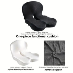 Memory Foam Lumbar Support Cushion – Ergonomic Car Seat & Office Chair Back Pillow