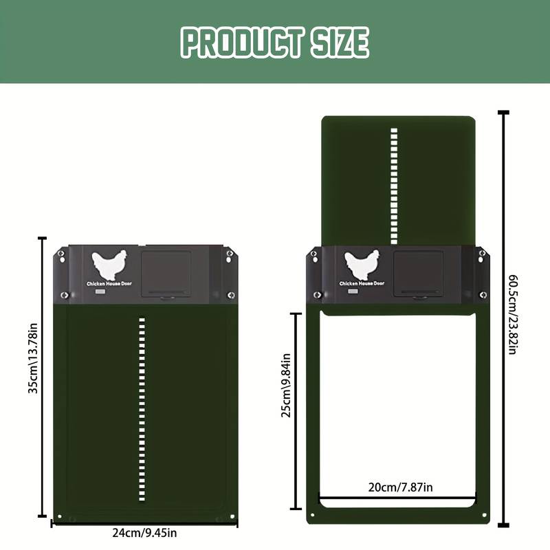 Smart Automatic Chicken Coop Door Opener – Battery Operated, Light Sensor Controlled, Waterproof ABS Design for Chickens, Ducks & Small Pets