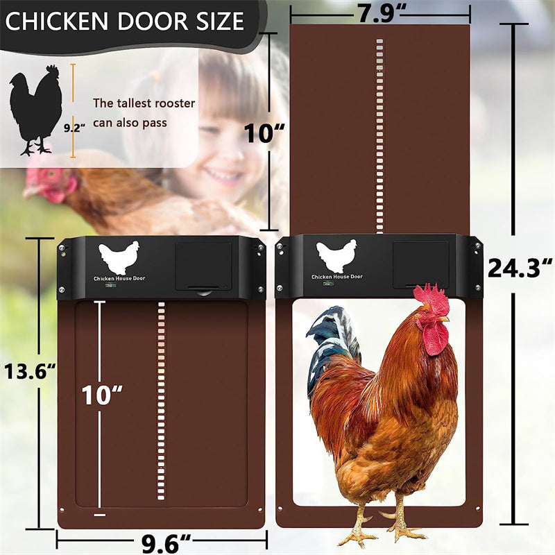 Smart Automatic Chicken Coop Door Opener – Battery Operated, Light Sensor Controlled, Waterproof ABS Design for Chickens, Ducks & Small Pets