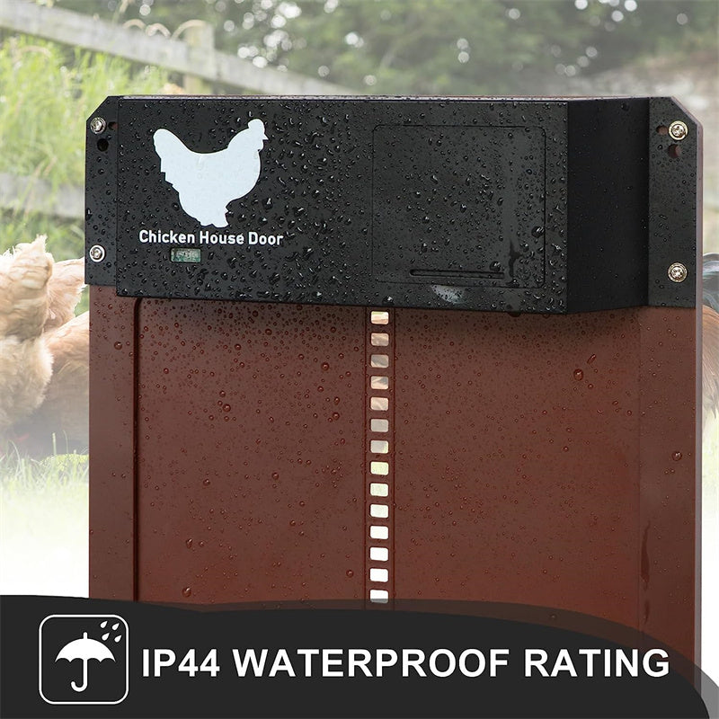 Smart Automatic Chicken Coop Door Opener – Battery Operated, Light Sensor Controlled, Waterproof ABS Design for Chickens, Ducks & Small Pets