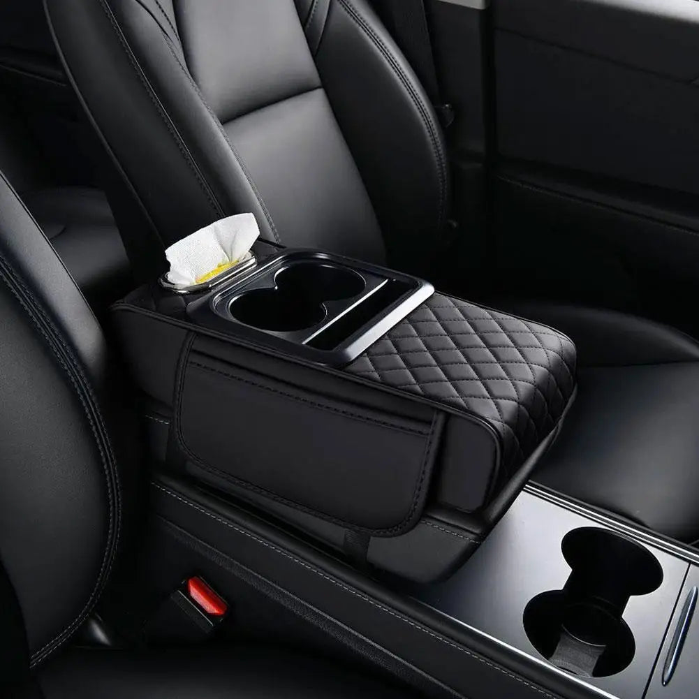 Car center console armrest cushion in Black