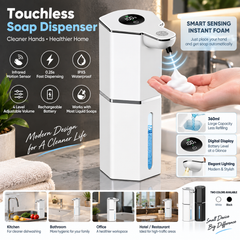 Automatic Touchless Soap Dispenser – 360ml Hands-Free Infrared Sensor Liquid Soap Pump, Adjustable Volume & Waterproof Design for Kitchen & Bathroom