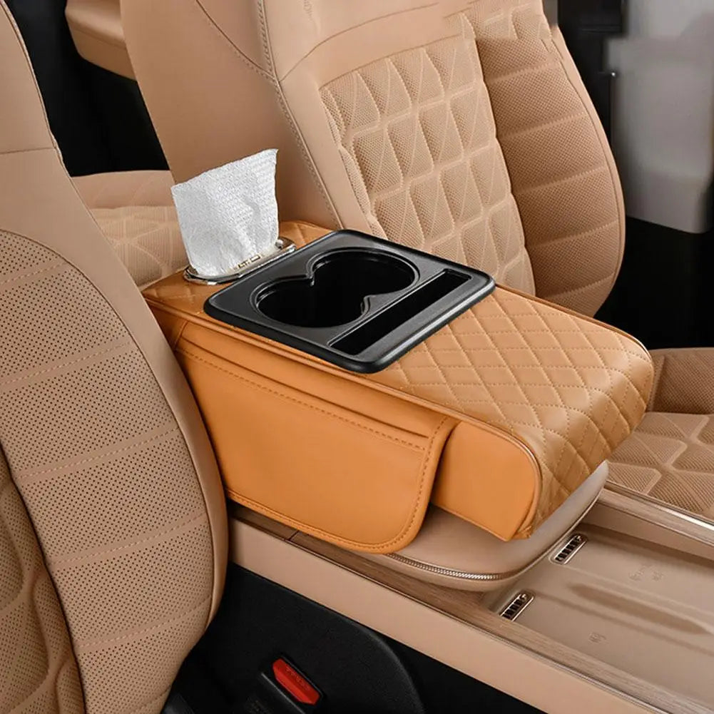 Car center console armrest cushion in Orange