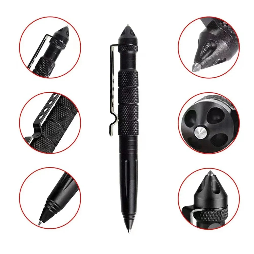 Bolígrafo táctico multifuncional para defensa personal al aire libre, con punta de acero de tungsteno B2, bolígrafo táctico de defensa EDC multifunción.