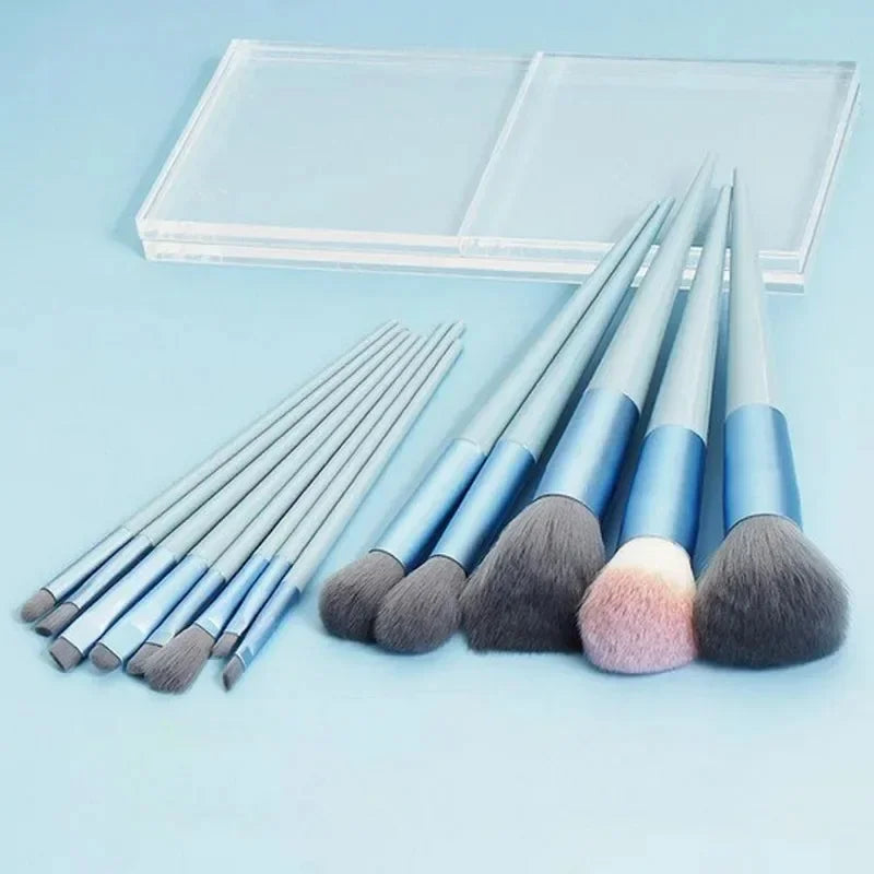HEONYIRRY - Juego completo de 13 brochas de maquillaje, 3 colores, cerdas suaves, para mujer, base, sombra de ojos