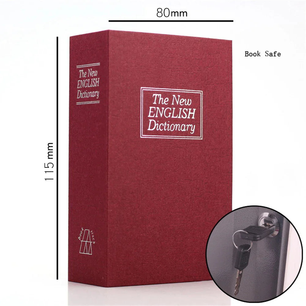Mini libro diccionario caja de seguridad caja de llaves casillero dinero caja de seguridad con llave oculta efectivo billetes dinero monedas almacenamiento joyas caja de seguridad regalo