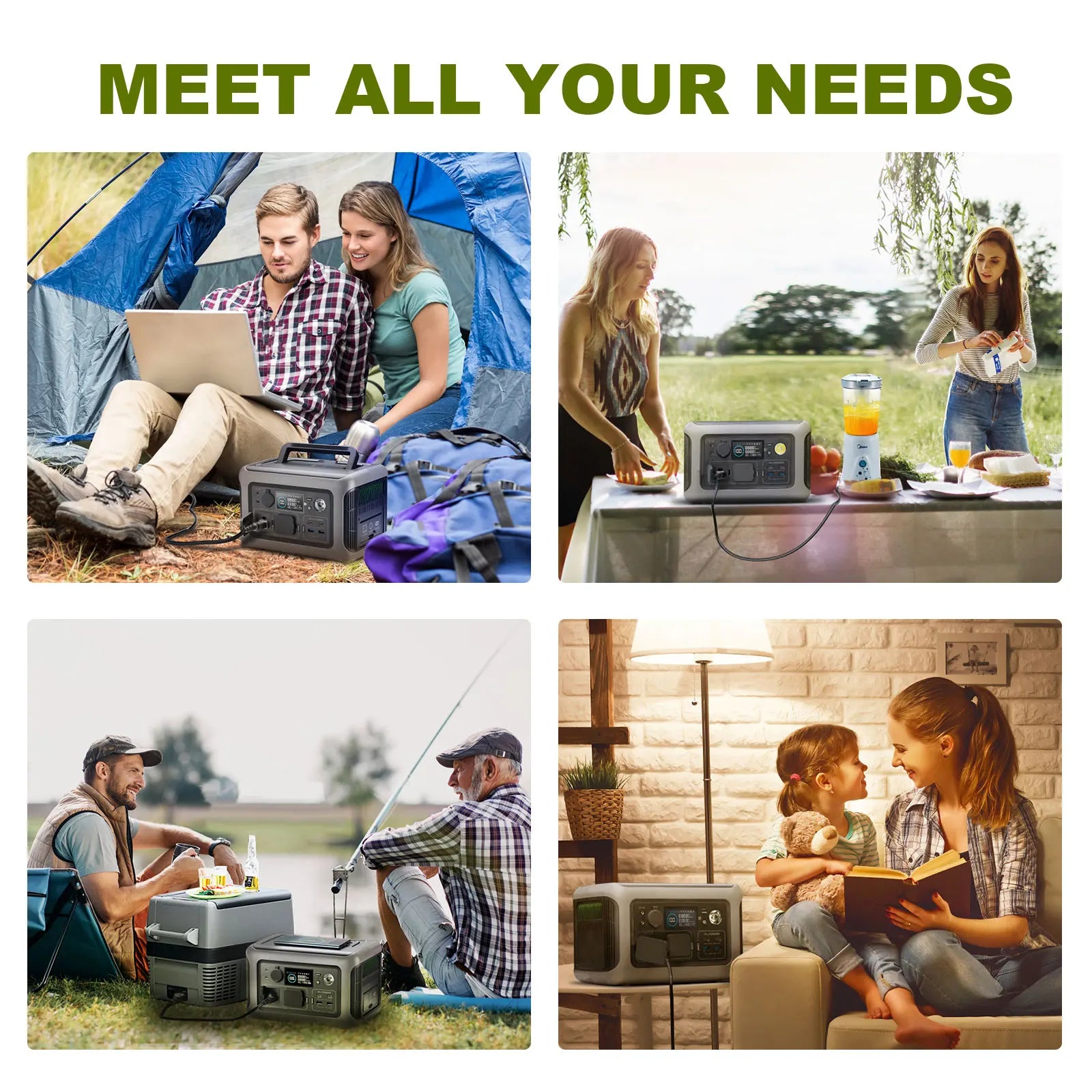 Estación de energía portátil ALLPOWERS R600, batería LiFeP04 de 299 Wh con dos tomas de CA de 600 W (1200 W con protección contra sobretensiones) para exteriores, camping, autocaravanas y casas rodantes.