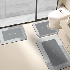 3-Piece Anti-Slip Bathroom Mat Set | Quick-Dry U-Shaped Toilet & Floor Mats