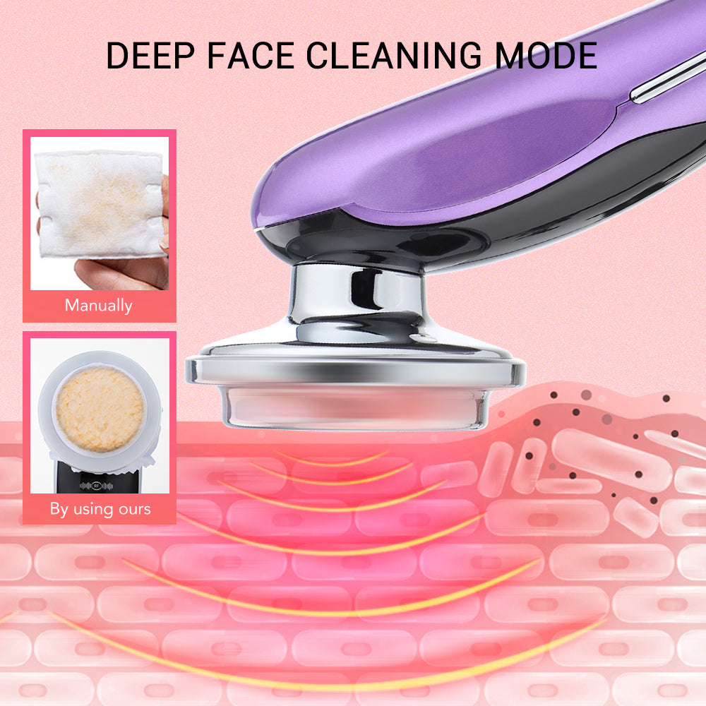 7-in-1 RF EMS Facial Massager – Anti-Aging Device for Skin Tightening, Wrinkle Reduction, Lifting & LED Light Therapy for Radiant Glass Skin