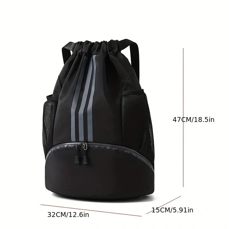Mochila deportiva con cordón Hoedia para gimnasio, con compartimento para zapatos y bolsillo impermeable para mujeres y hombres.