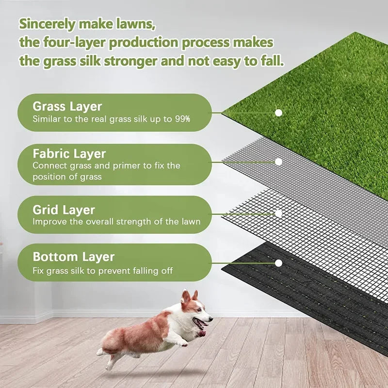 Artificial Grass Dog Pee Pad Professional Dog Potty Training Rug Dog Grass Mat with Drainage Holes Pet Indoor Outdoor Flooring  Professional Dog Grass Mat