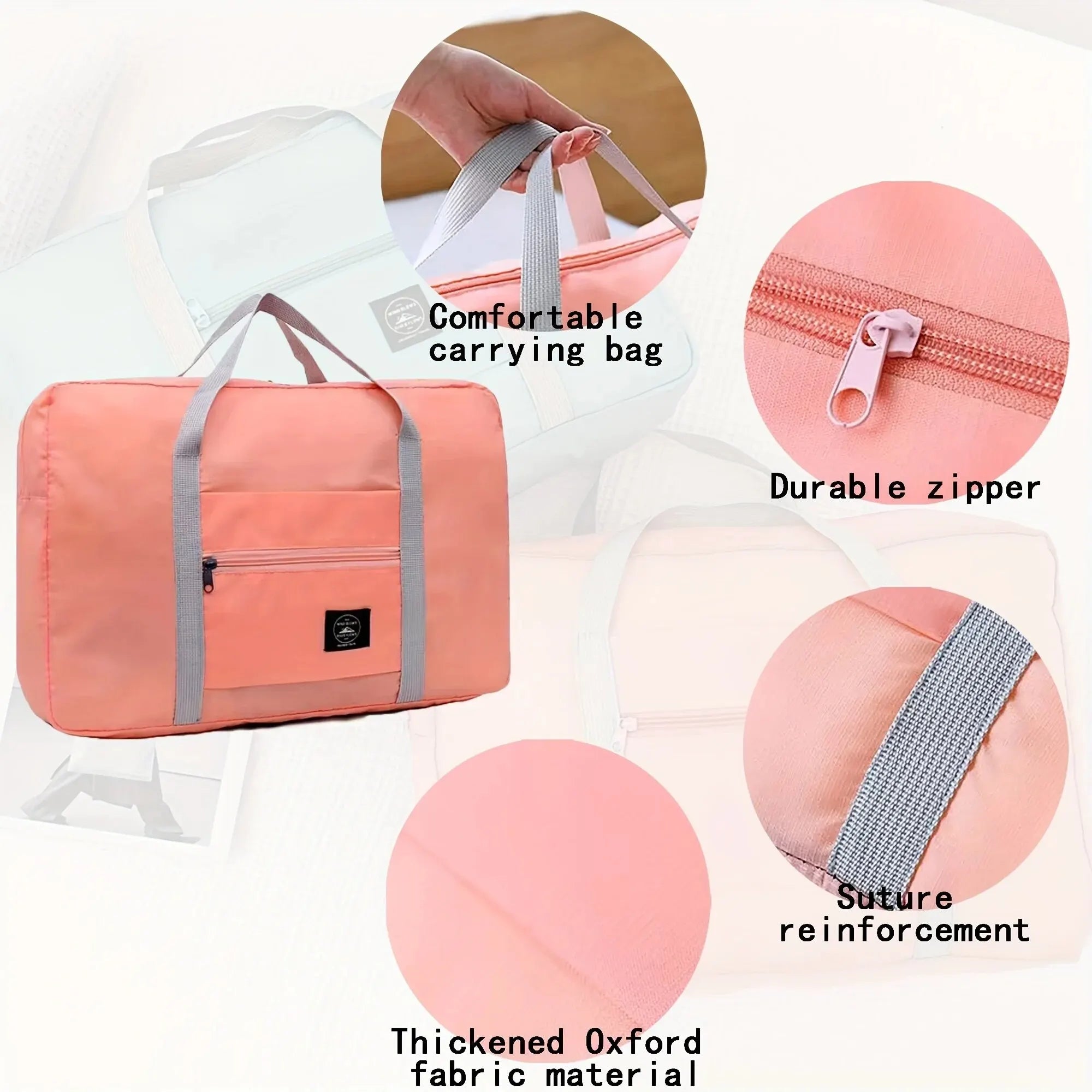 1pc Foldable Travel Duffel Bag for Airlines Carry on Bag for Women and Girls Lightweight Large Capacity Sports Weekend Trip