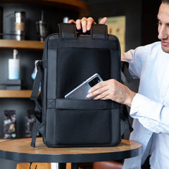 Mochila Heroic Knight para hombre, delgada, de negocios, con puerto de carga USB, ligera, para portátil de 15,6 pulgadas, resistente al agua, antirrobo, para uso diario, oficina, trabajo, universidad, viajes (negro)