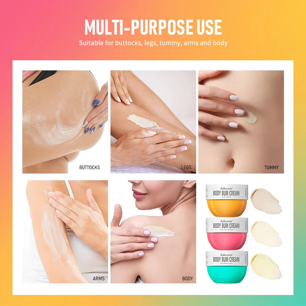 Crema corporal hidratante y reafirmante para caderas y glúteos, gel masajeador corporal con aroma floral de vainilla y caramelo, 80 g